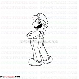 Super Mario Bros luigi outline svg dxf eps pdf png