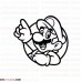 Super Mario Bros waving his hand Through a Circle outline svg dxf eps pdf png