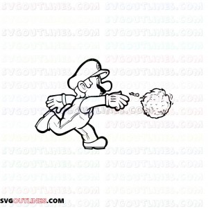 Super Mario Fire outline svg dxf eps pdf png
