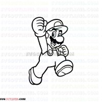 Super Mario Jumping outline svg dxf eps pdf png