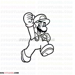 Super Mario Jumping outline svg dxf eps pdf png