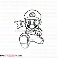 Super Mario Running outline svg dxf eps pdf png