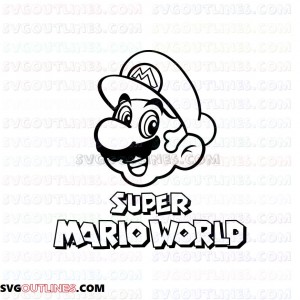 Super Mario World face outline svg dxf eps pdf png
