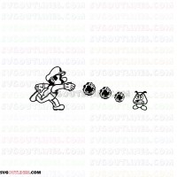 Super Mario and Mushroom goomba outline svg dxf eps pdf png