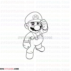 Super Mario outline svg dxf eps pdf png