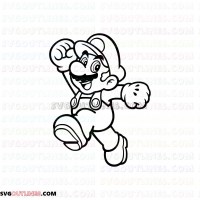Super Mario very happy outline svg dxf eps pdf png
