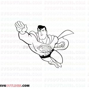 Superman Flaying outline svg dxf eps pdf png