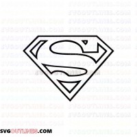 Superman Superhero Logo outline svg dxf eps pdf png