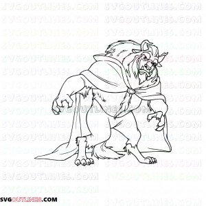 The Beast 2 Beauty and the Beast outline svg dxf eps pdf png
