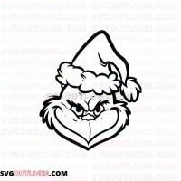 The Grinch Face Christmas outline outline svg dxf eps pdf png