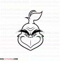 The Grinch Face outline silhouette outline svg dxf eps pdf png