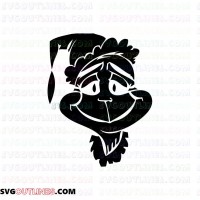 The Grinch Face silhouette Dr Seuss The Cat in the Hat outline svg dxf eps pdf png