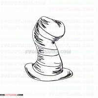 The Hat Dr Seuss The Cat in the Hat outline svg dxf eps pdf png