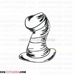 The Hat Outline Silhouette Dr Seuss The Cat in the Hat outline svg dxf eps pdf png
