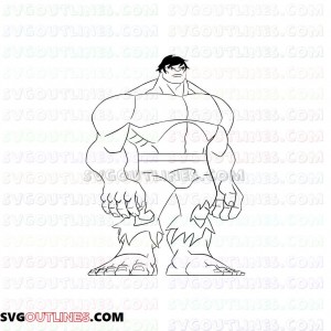 The Incredible Hulk outline svg dxf eps pdf png