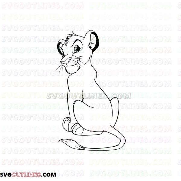 Download The Lion King Simba Outline Svg Dxf Eps Pdf Png