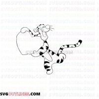 Tigger Winnie the Pooh outline svg dxf eps pdf png