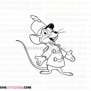 Timothy Mouse Very Happy Dumbo outline svg dxf eps pdf png