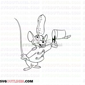 Timothy Q Mouse with a peanut under his hat Dumbo outline svg dxf eps pdf png