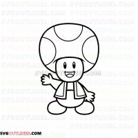 Toad Super Mario Bros outline svg dxf eps pdf png