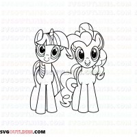 Twilight Sparkle and Pinkie Pie My Little Pony outline svg dxf eps pdf png