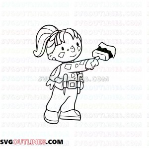 Wendy Painting Bob the Builder outline svg dxf eps pdf png