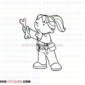Wendy Repairing Bob the Builder outline svg dxf eps pdf png