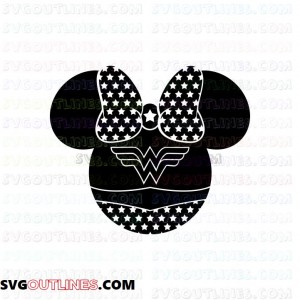 Wonder Minnie Star Mickey Mouse outline svg dxf eps pdf png