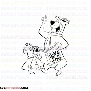 Yogi Bear and Boo Boo school book outline svg dxf eps pdf png