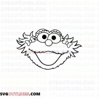 Zoe Face Smiley Sesame Street outline svg dxf eps pdf png