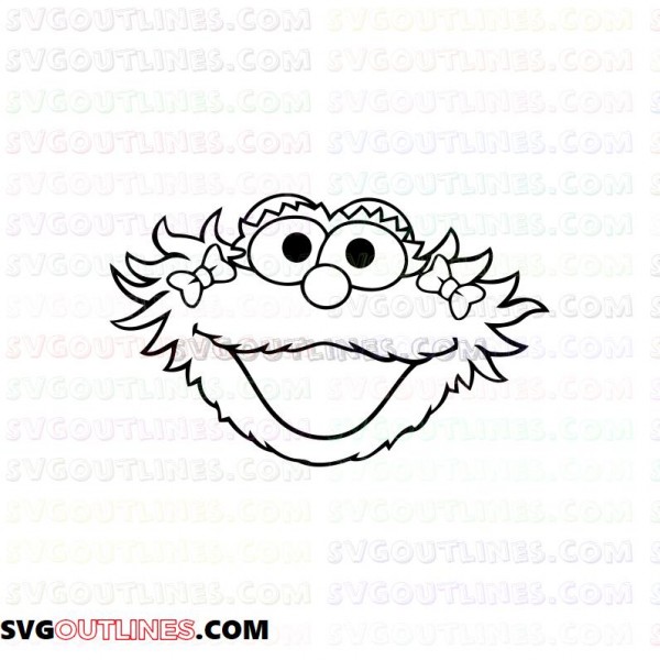 Download Zoe Face Smiley Sesame Street Outline Svg Dxf Eps Pdf Png