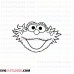 Zoe Face Smiley Sesame Street outline svg dxf eps pdf png