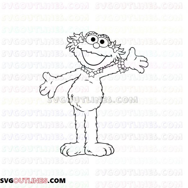 Zoe Smiley 2 Sesame Street Outline Svg Dxf Eps Pdf Png 