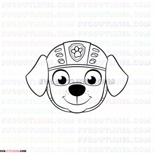 Zuma Face Paw Patrol outline svg dxf eps pdf png