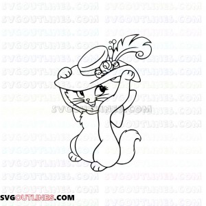 cute marie The Aristocats 2 outline svg dxf eps pdf png