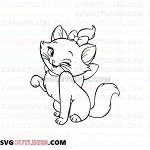 cute marie The Aristocats outline svg dxf eps pdf png