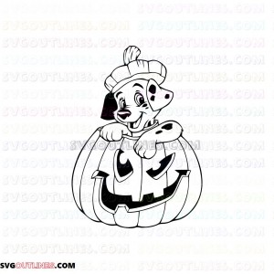dalmatian halloween pumpkin 2 outline svg dxf eps pdf png