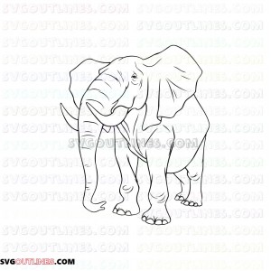 elephants the lion king outline svg dxf eps pdf png