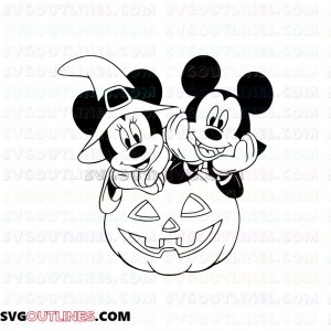 mickey and minnie pumpkin outline svg dxf eps pdf png