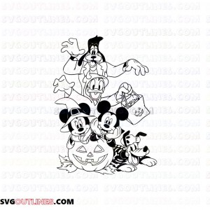 mickey mouse friends halloween outline svg dxf eps pdf png