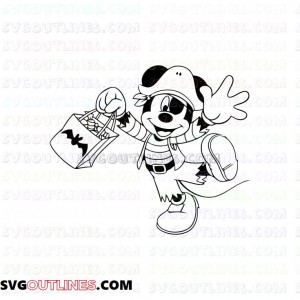 mickey mouse halloween2 outline svg dxf eps pdf png