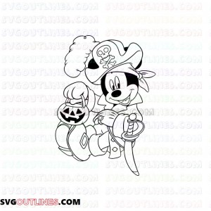 mickey mouse halloween outline svg dxf eps pdf png