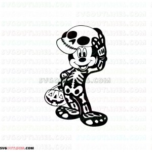 mickey skeleton outline svg dxf eps pdf png