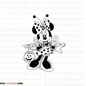 minnie halloween bee outline svg dxf eps pdf png