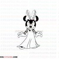 minnie halloween outline svg dxf eps pdf png