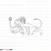 mufasa and Nala the lion king 4 outline svg dxf eps pdf png