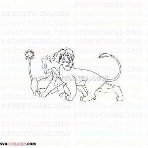 mufasa and Nala the lion king 4 outline svg dxf eps pdf png