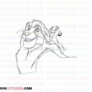 mufasa and baby simba the lion king 3 outline svg dxf eps pdf png