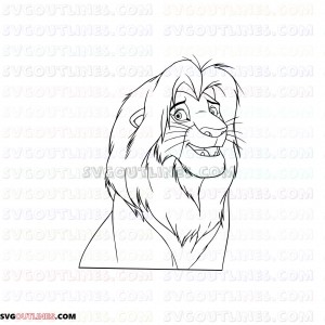 mufasa the lion king 1 outline svg dxf eps pdf png