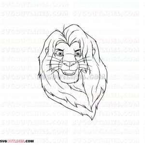 mufasa the lion king 2 outline svg dxf eps pdf png